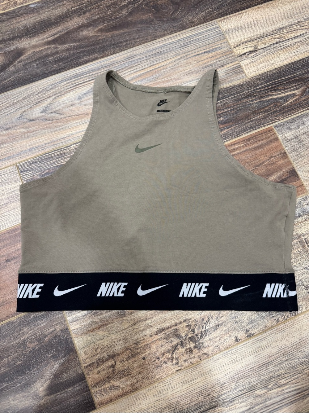 Nike Olive Green Cropped Sports Tank - Picture 1 of 6